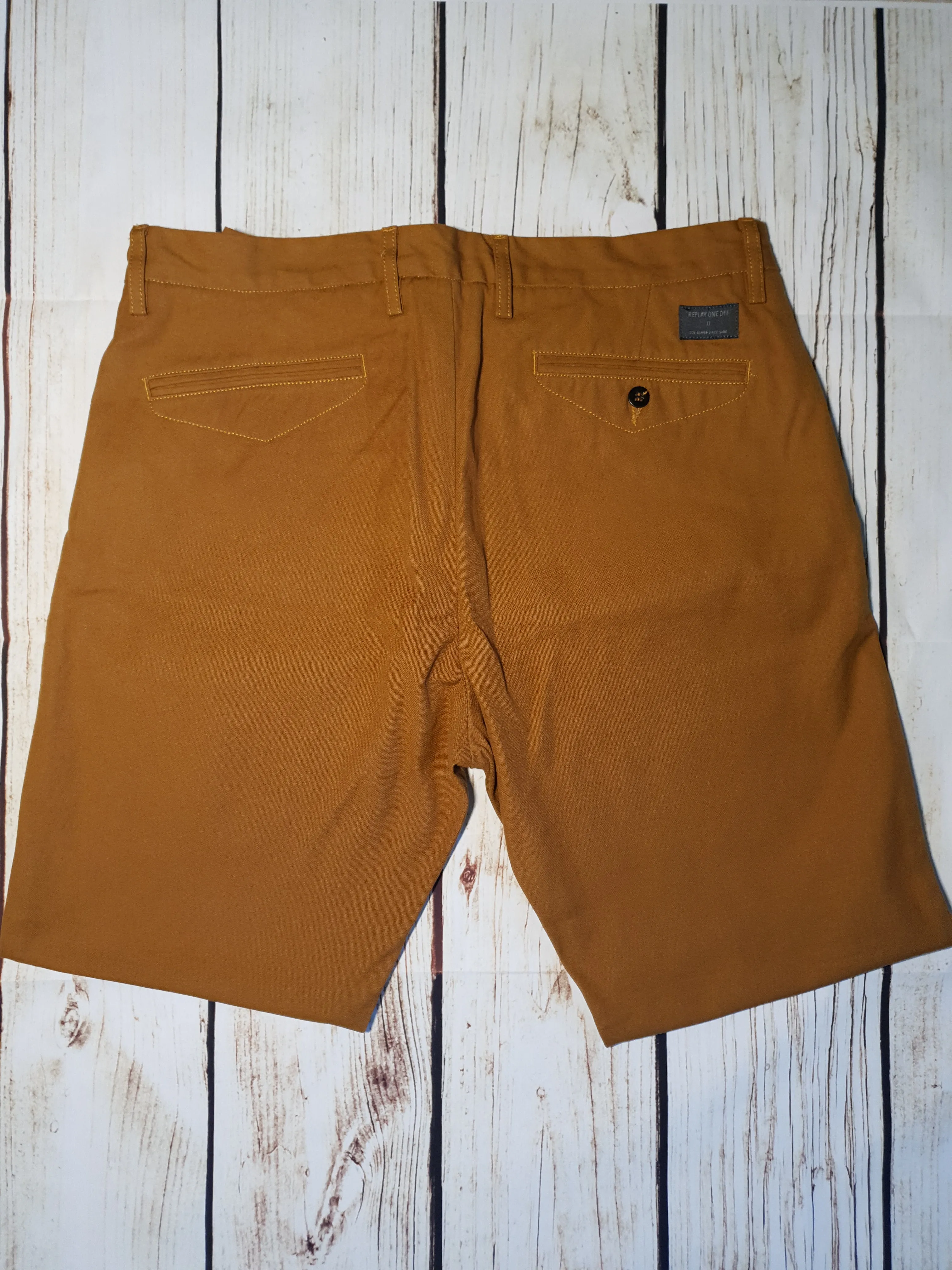 Replay Tan One Off II Yeldun Evolution Mens Cotton Canvas Jeans W33" L31"