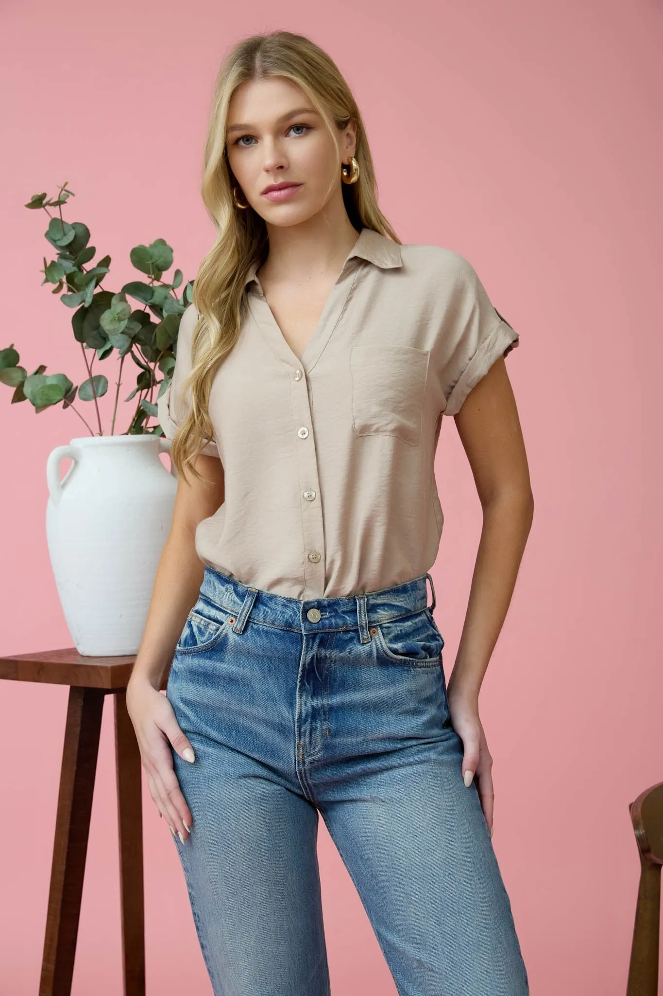 Short Tab Slv Button Down