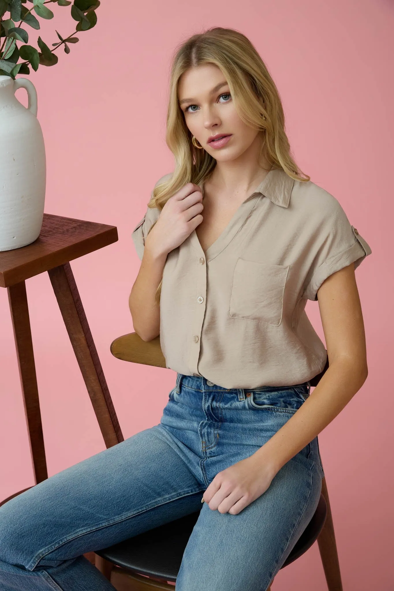 Short Tab Slv Button Down