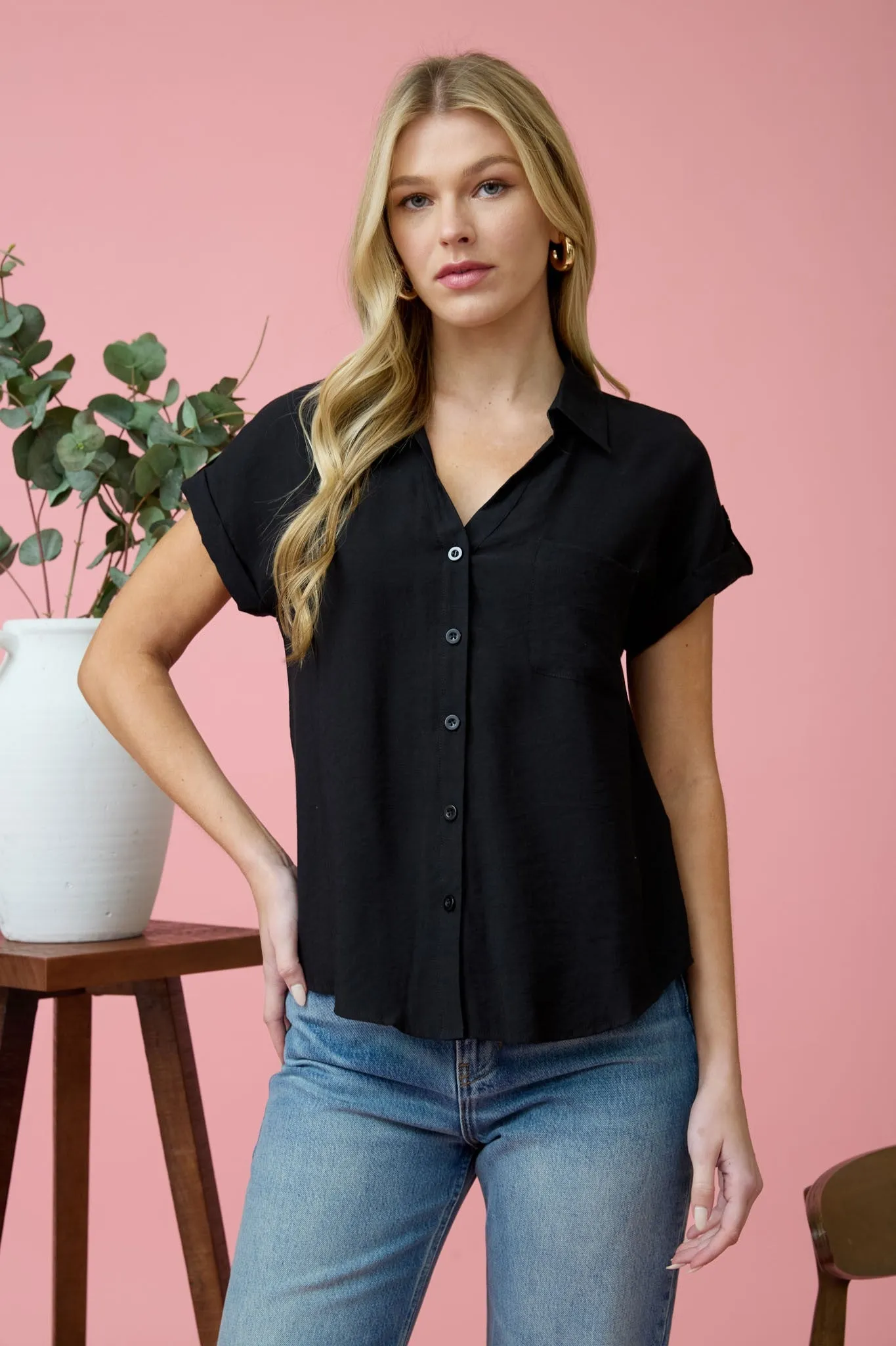 Short Tab Slv Button Down