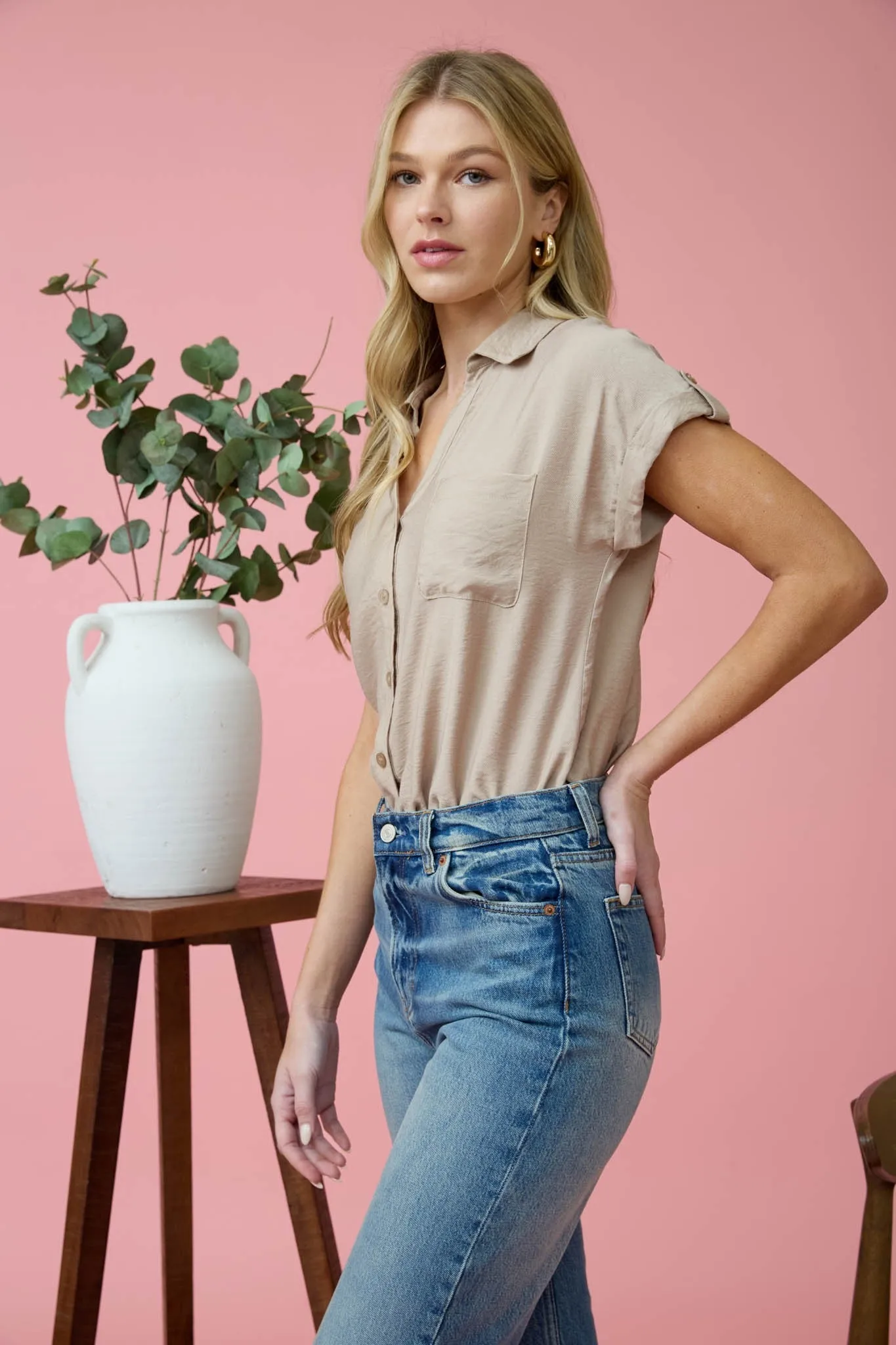 Short Tab Slv Button Down