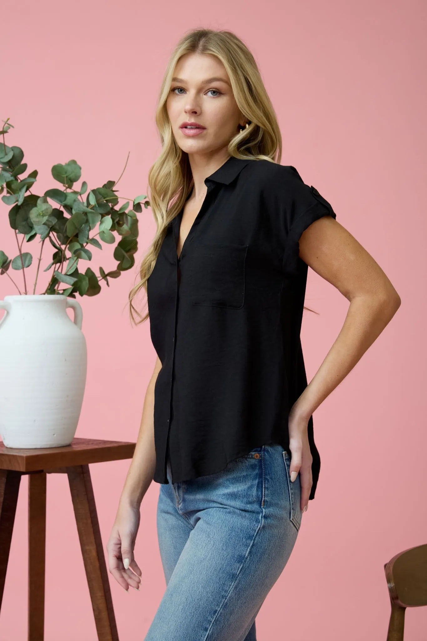 Short Tab Slv Button Down