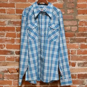 Sleeve Reaper Men's Shirt in Light Blue Plaid