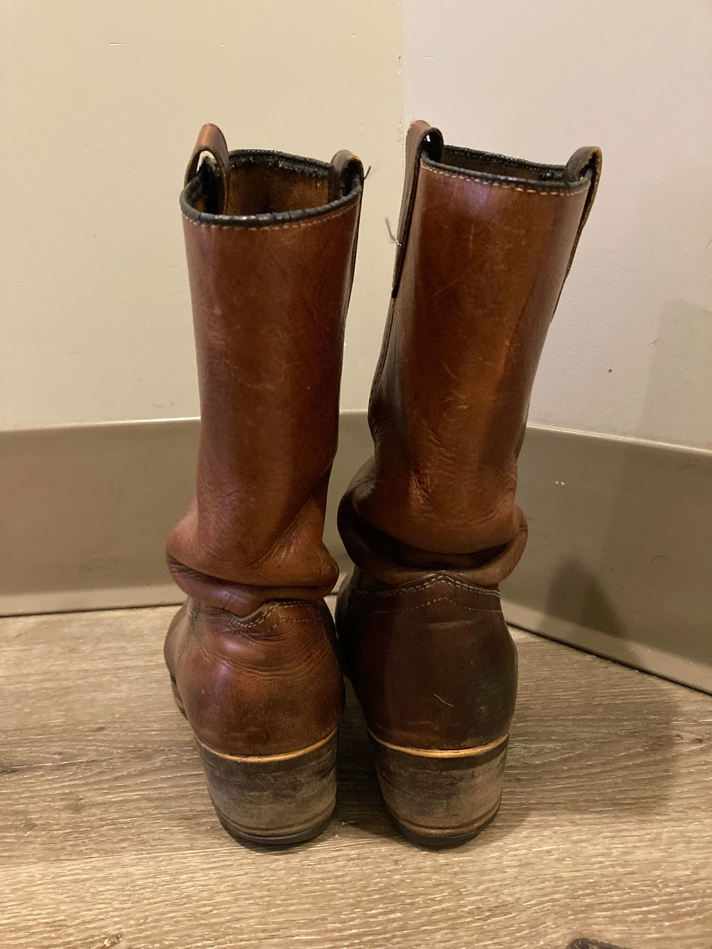 Vintage 70s Leather Boots, 9.5 Mens US/ 43 EUR