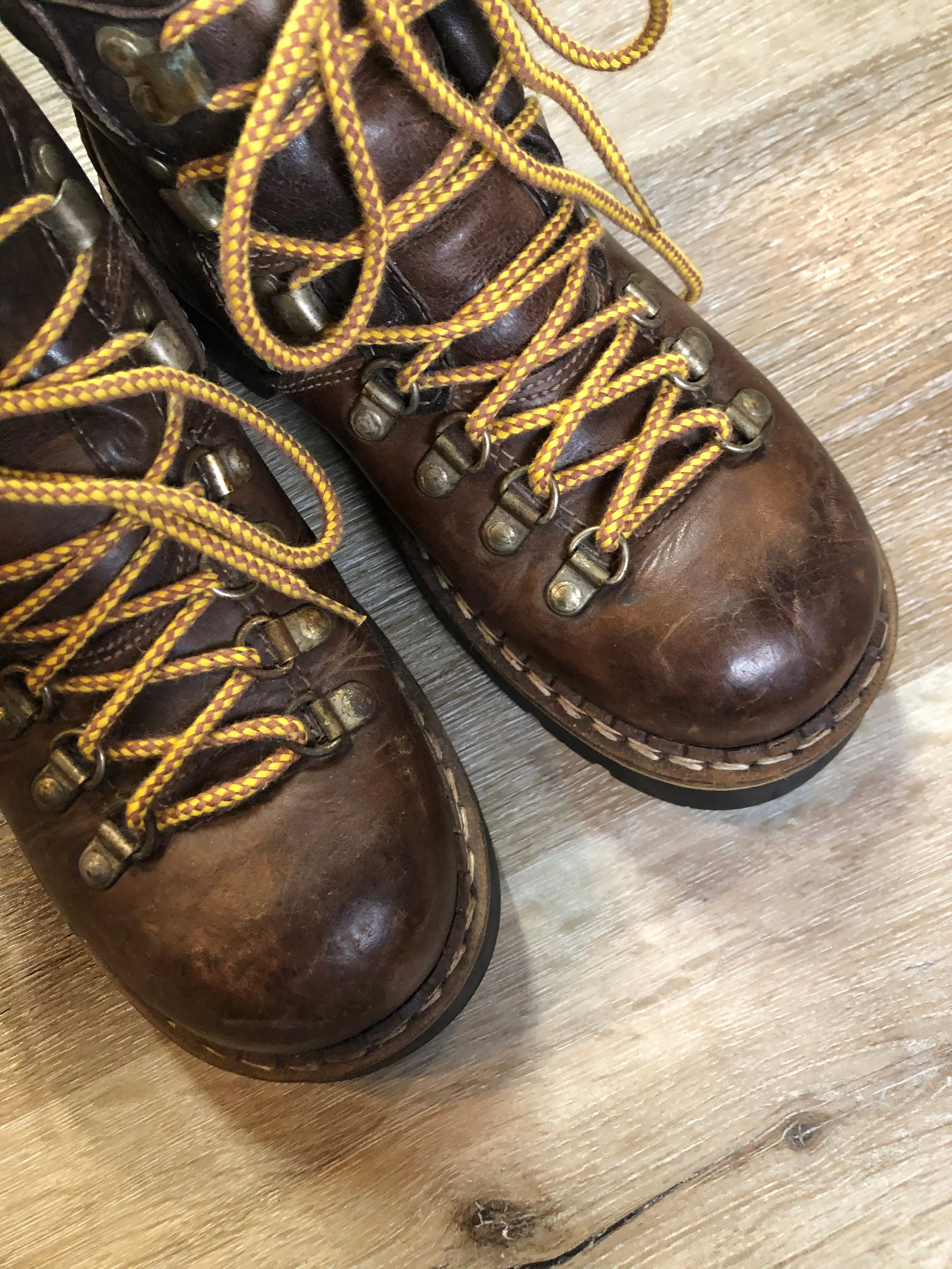 Vintage Leather Hiking Boots. Made in Italy, SOLD