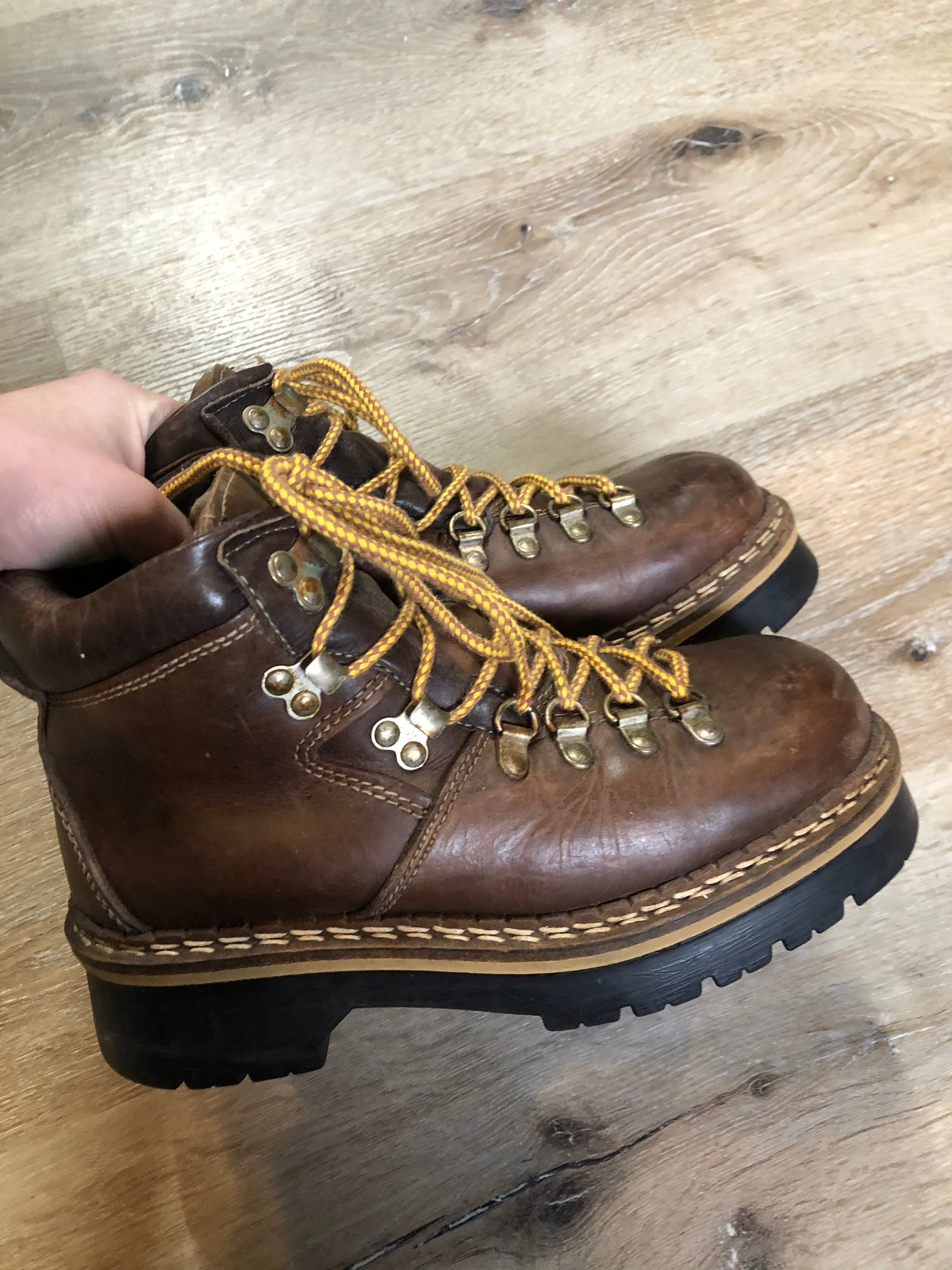 Vintage Leather Hiking Boots. Made in Italy, SOLD