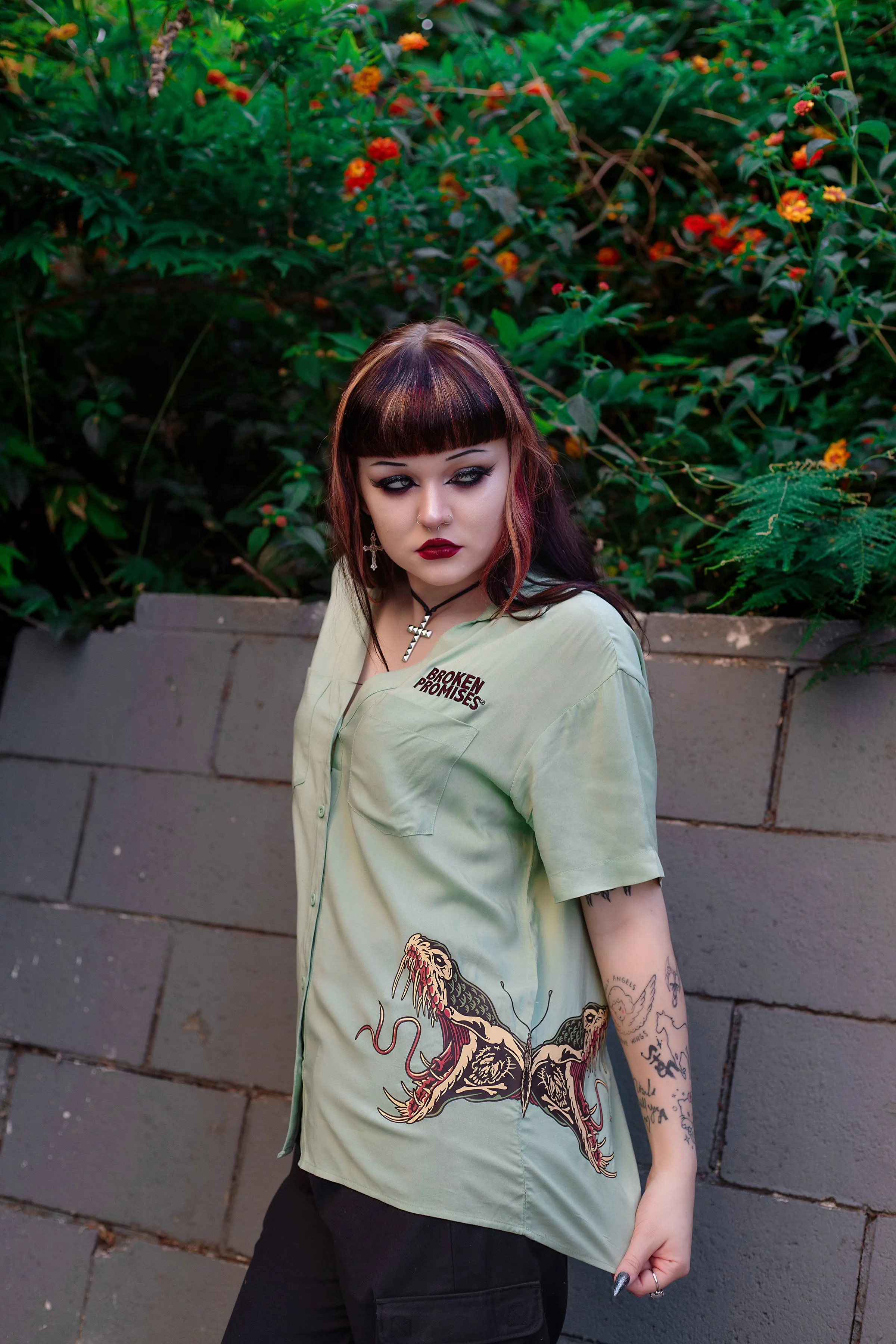 Viper Button Up Shirt Sage