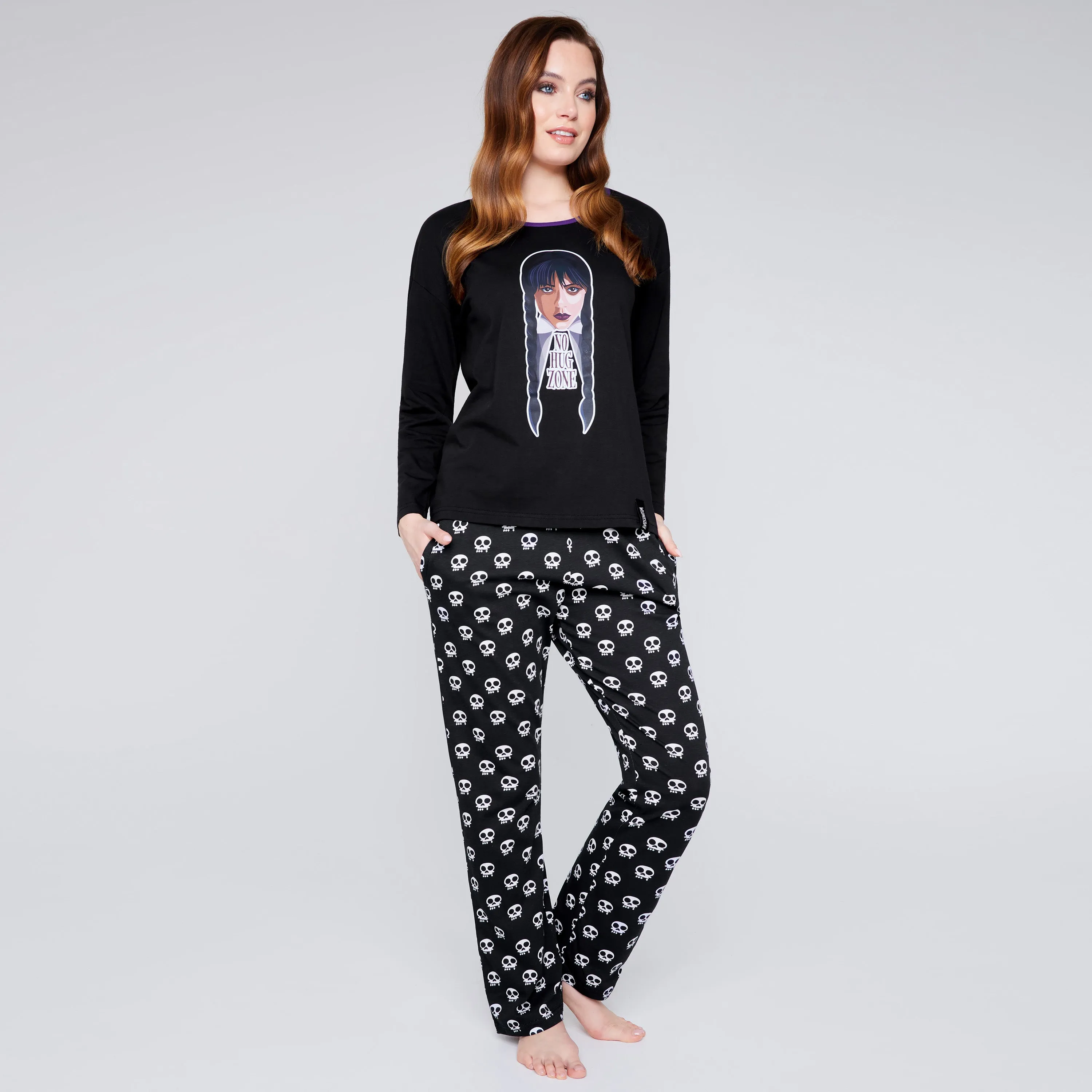 Wednesday Ladies Pyjamas Set - Black/Wednesday