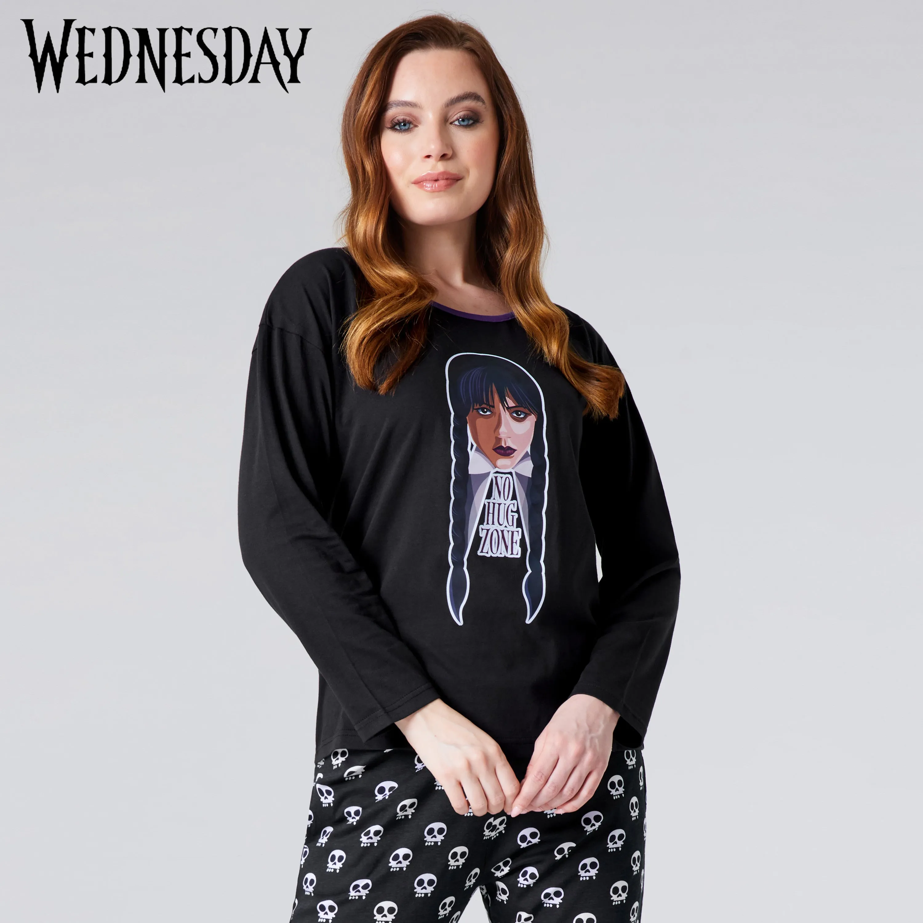 Wednesday Ladies Pyjamas Set - Black/Wednesday