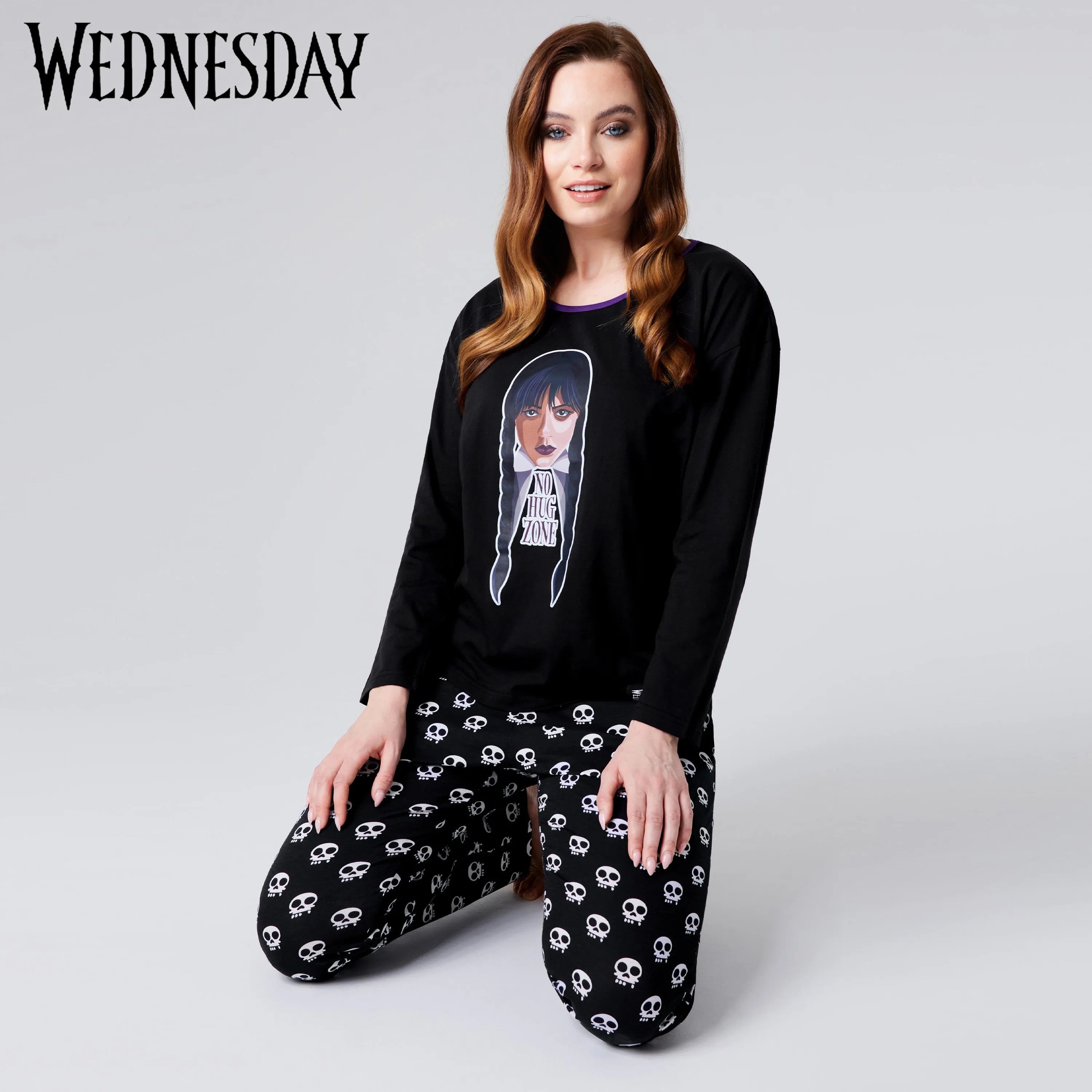 Wednesday Ladies Pyjamas Set - Black/Wednesday