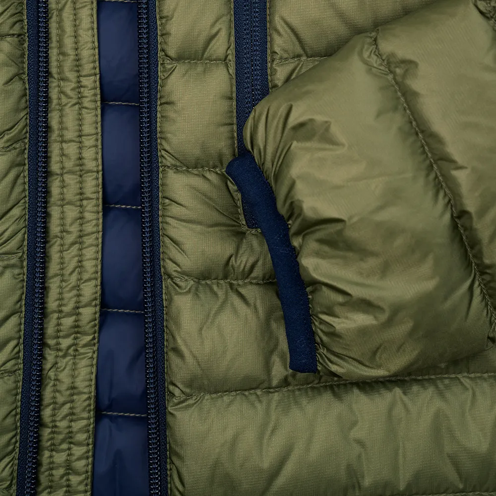 Womens Aktiv Down Hoodless Jacket (Olive/Navy)