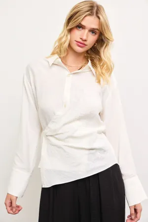 Wrap Front Button Down Shirt