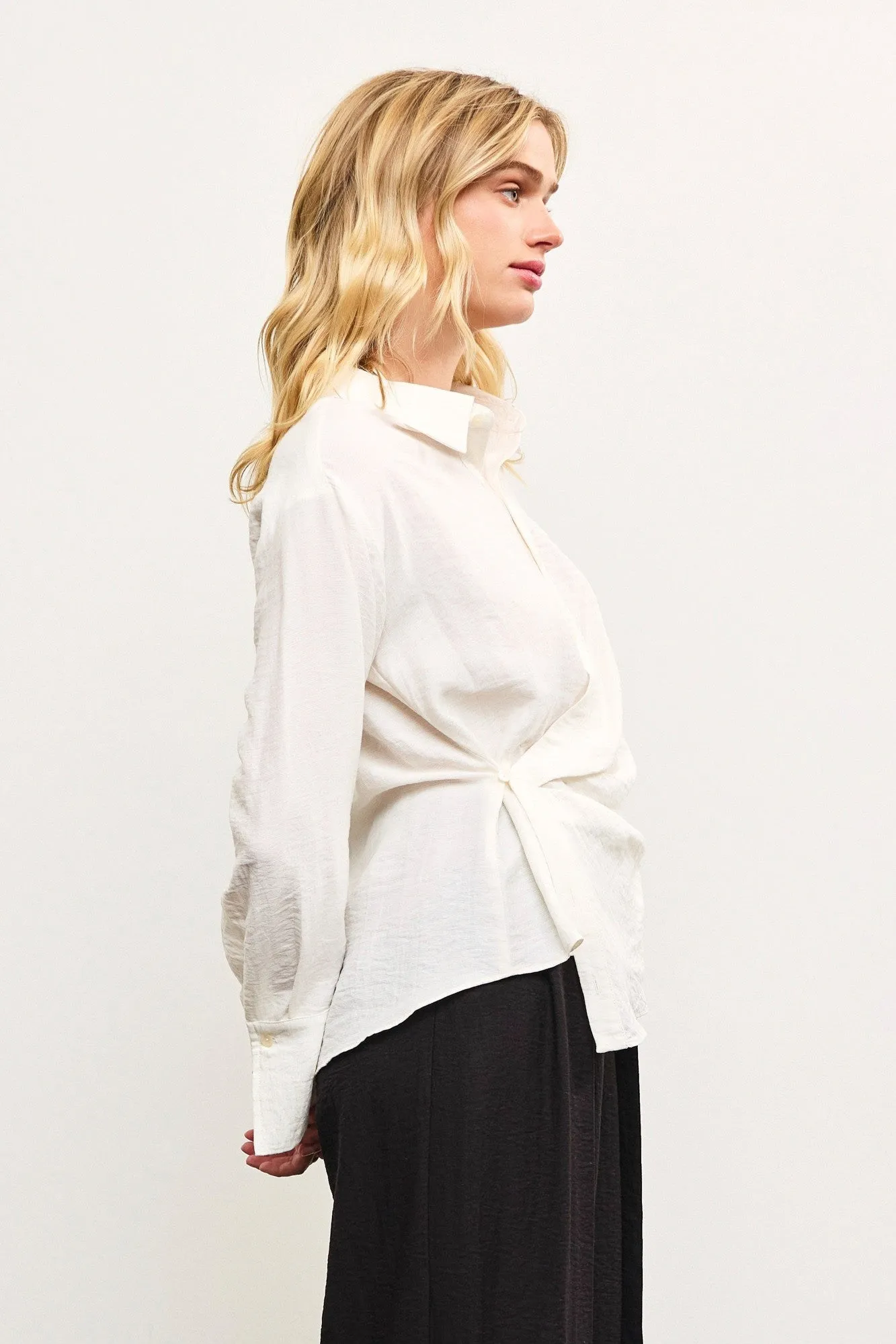 Wrap Front Button Down Shirt
